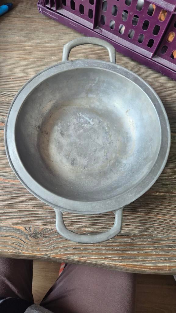 Vintage tinnen schaal met handvatten, Ophalen