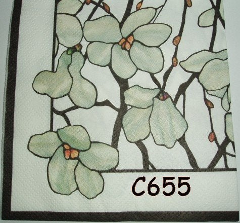 Servetten decoupage/bullet journal – bloemen C655, Verzenden, Nieuw