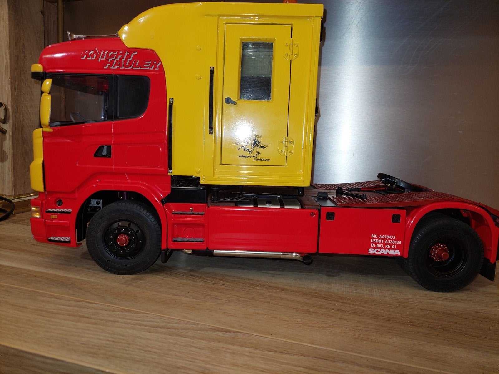 Tamiya 1/14 totaal verbouwde scania +eventueel MFC, Groter dan 1:32, Ophalen of Verzenden, Zo goed als nieuw, Truck