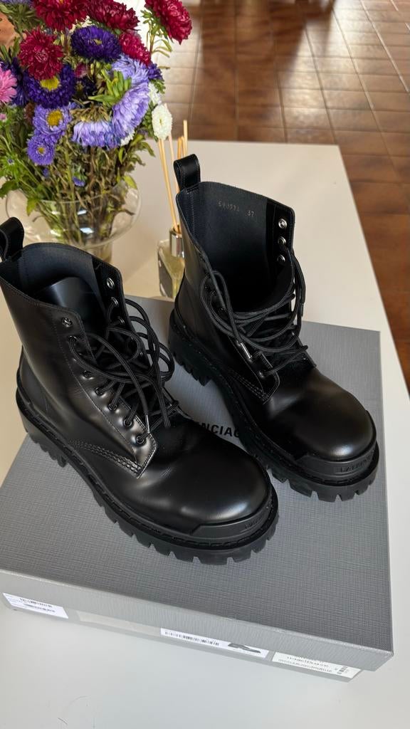 Balenciaga Track Boots – Zwart – Maat 38 (Label 37), Ophalen of Verzenden, Zo goed als nieuw, Zwart, Lage of Enkellaarzen