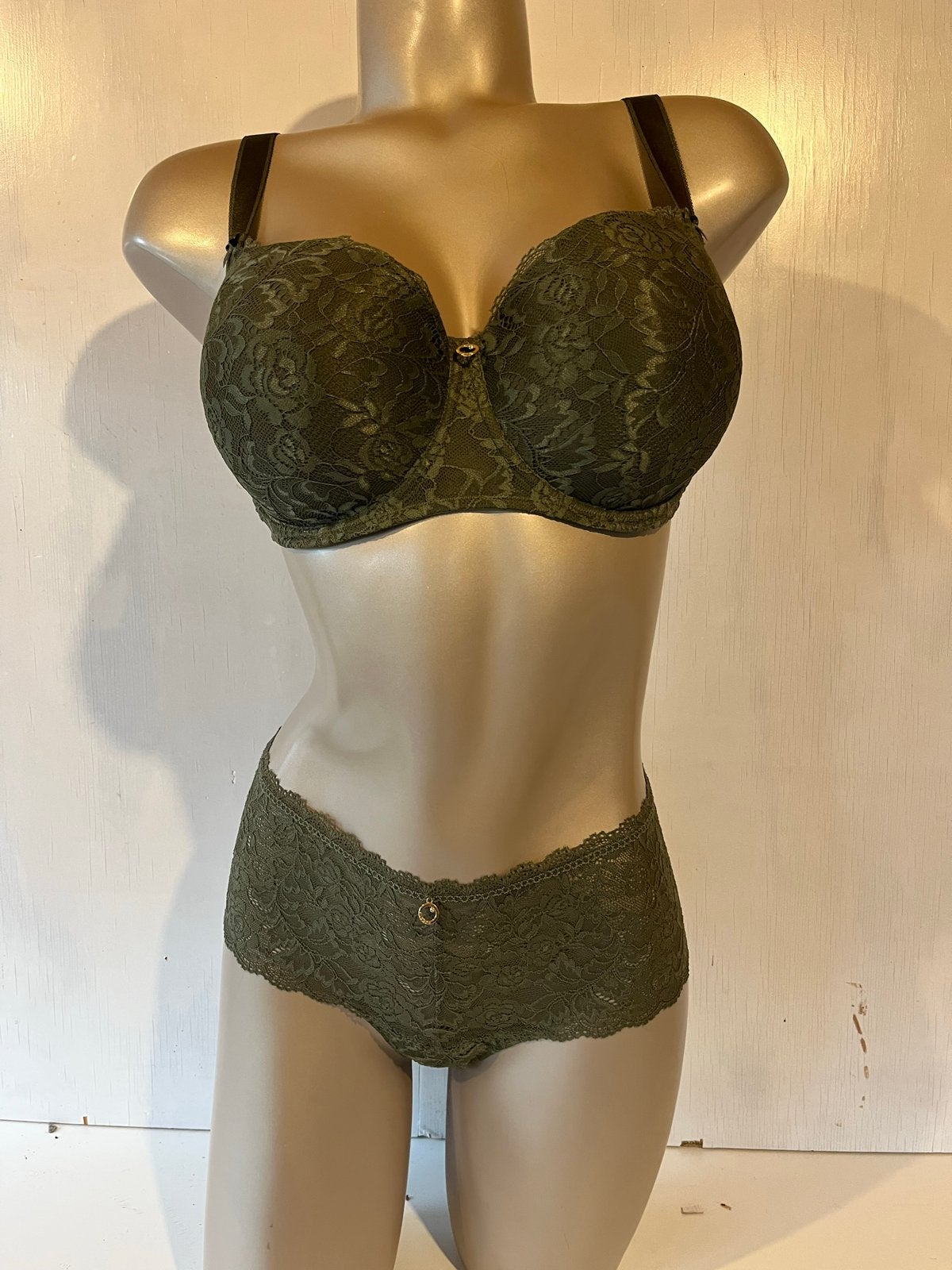Aubade Lingeriesetje Voorgevormde Beugel BH 85E & Slip 44, Ophalen of Verzenden, Groen, Setje