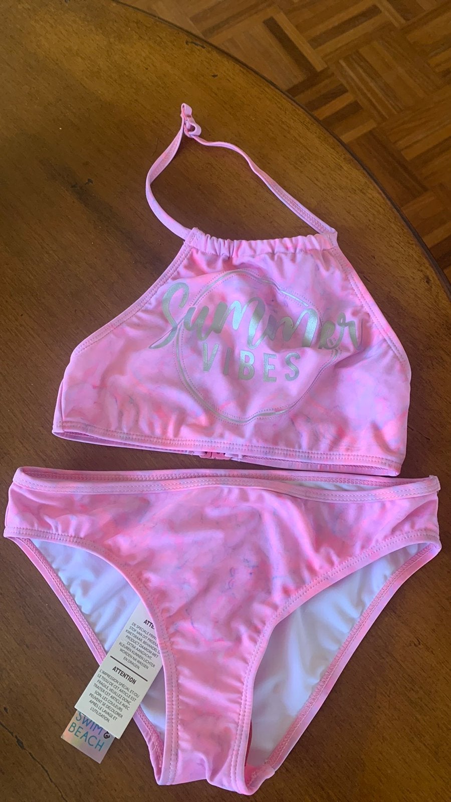 Roze bikini met zilver opdruk -mt.146, Bikiniset, Meisje, Nieuw, Ophalen of Verzenden