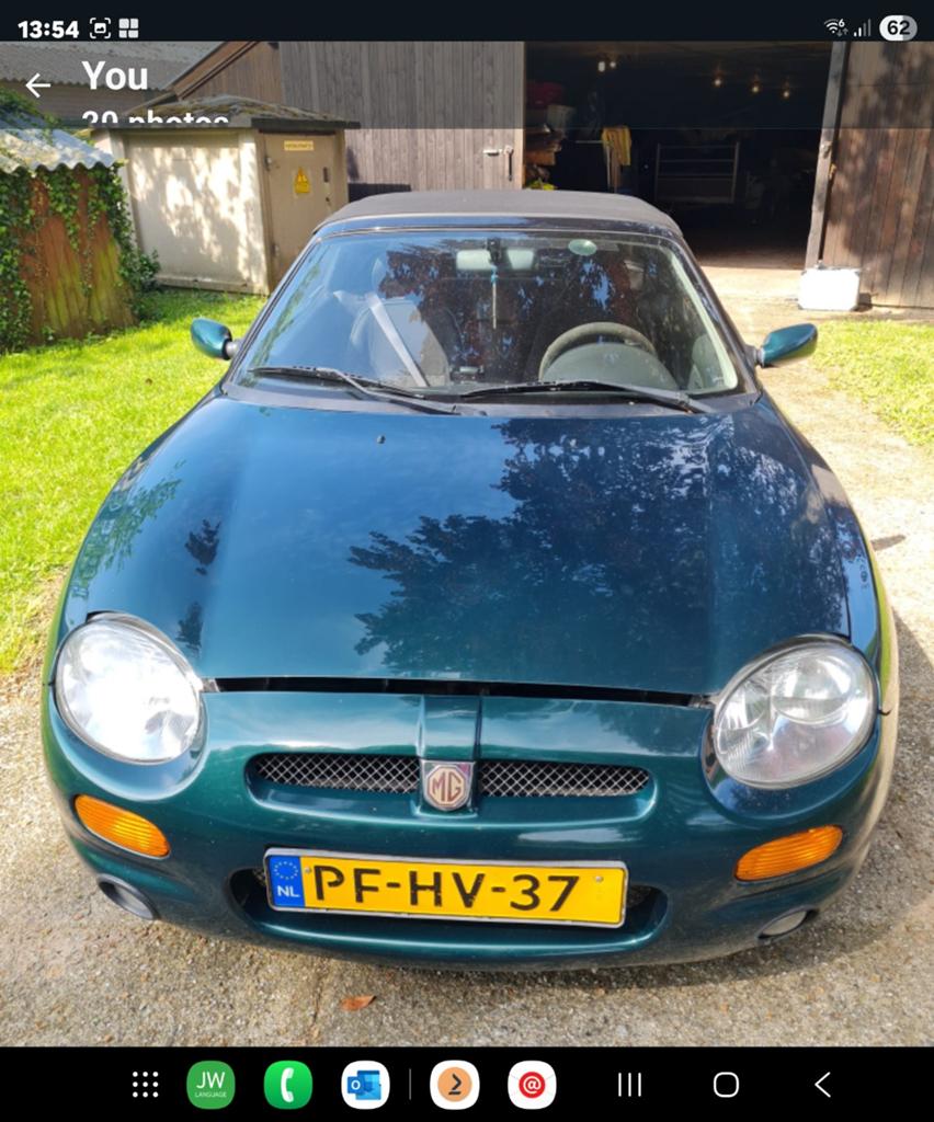 MG F 1.8 I 1996 Groen, Achterwielaandrijving, 1049 kg, 4 cilinders, Cabriolet