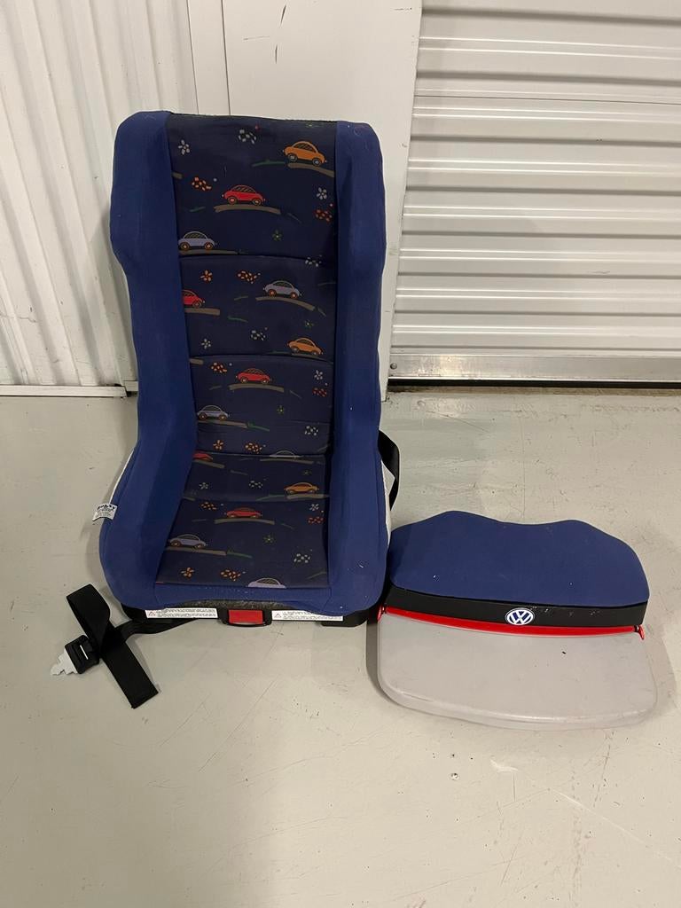 Retro Volkswagen kinderzitje met autodesign, Autogordel of Isofix, Gebruikt, 15 t/m 36 kg, Afneembare rugleuning