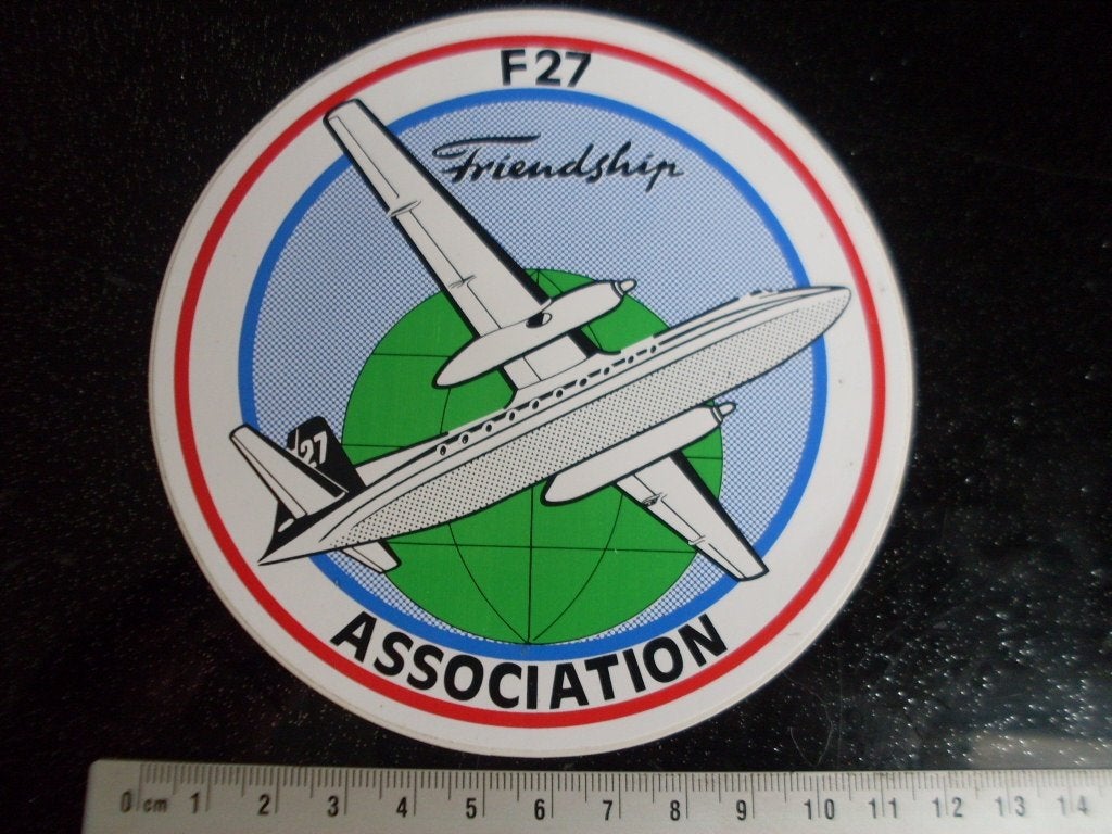 sticker F27 friendship association logo, Verzenden, Zo goed als nieuw, Bedrijf of Vereniging