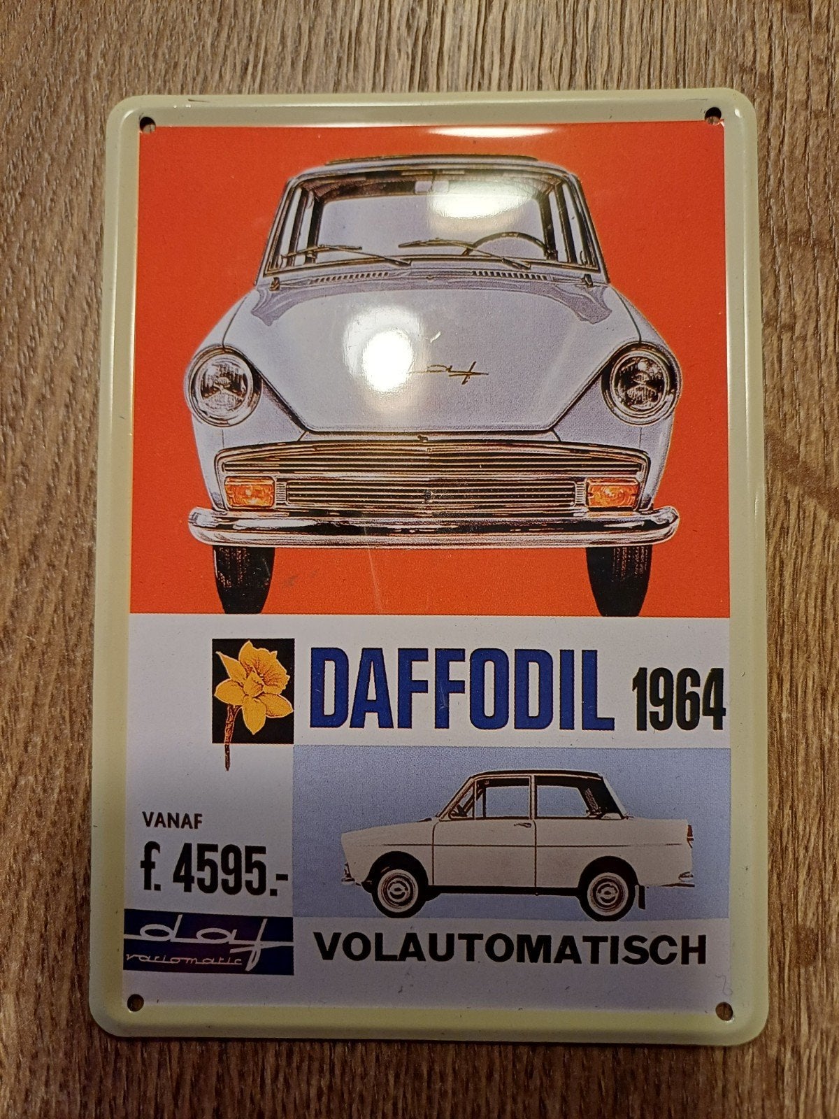 DAF Daffodil 1964 Retro Reclamebord - Metaal/Blik, Ophalen of Verzenden, Nieuw, Auto's
