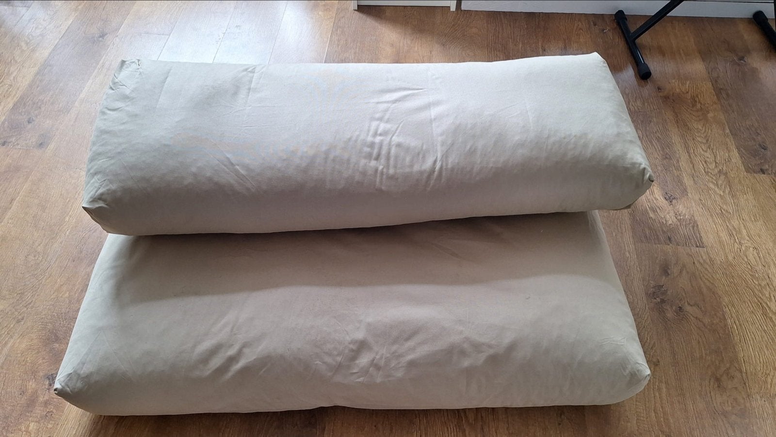 Set van 2 palletkussens: 120x80 cm en 120x40 cm, Ophalen, Beige, Zo goed als nieuw, Loungekussen