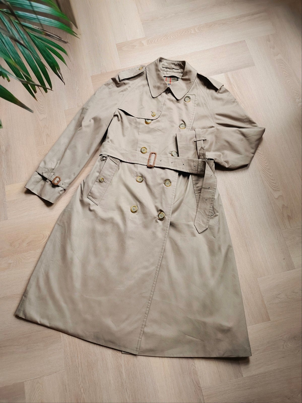 Burberry zware trenchcoat – maat 44 – met wollen voering, Beige, Zo goed als nieuw, Burberry, Verzenden