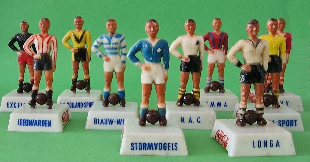 10 vintage Coca-Cola voetballers (1954) – Prachtige staat!, Ophalen of Verzenden, Zo goed als nieuw, Overige binnenlandse clubs