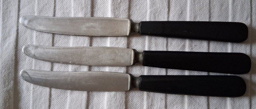 Vintage mesjes met bakelieten heft STROMA *eureka*, Antiek en Kunst, Ophalen of Verzenden