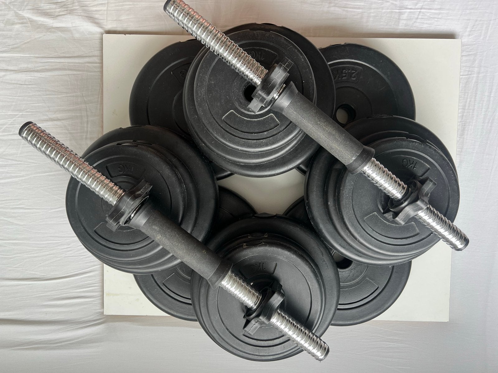 halterset 30 kg (2x15 kg) met antislip-handgrepen, Ophalen of Verzenden, Nieuw, Armen, Halterset
