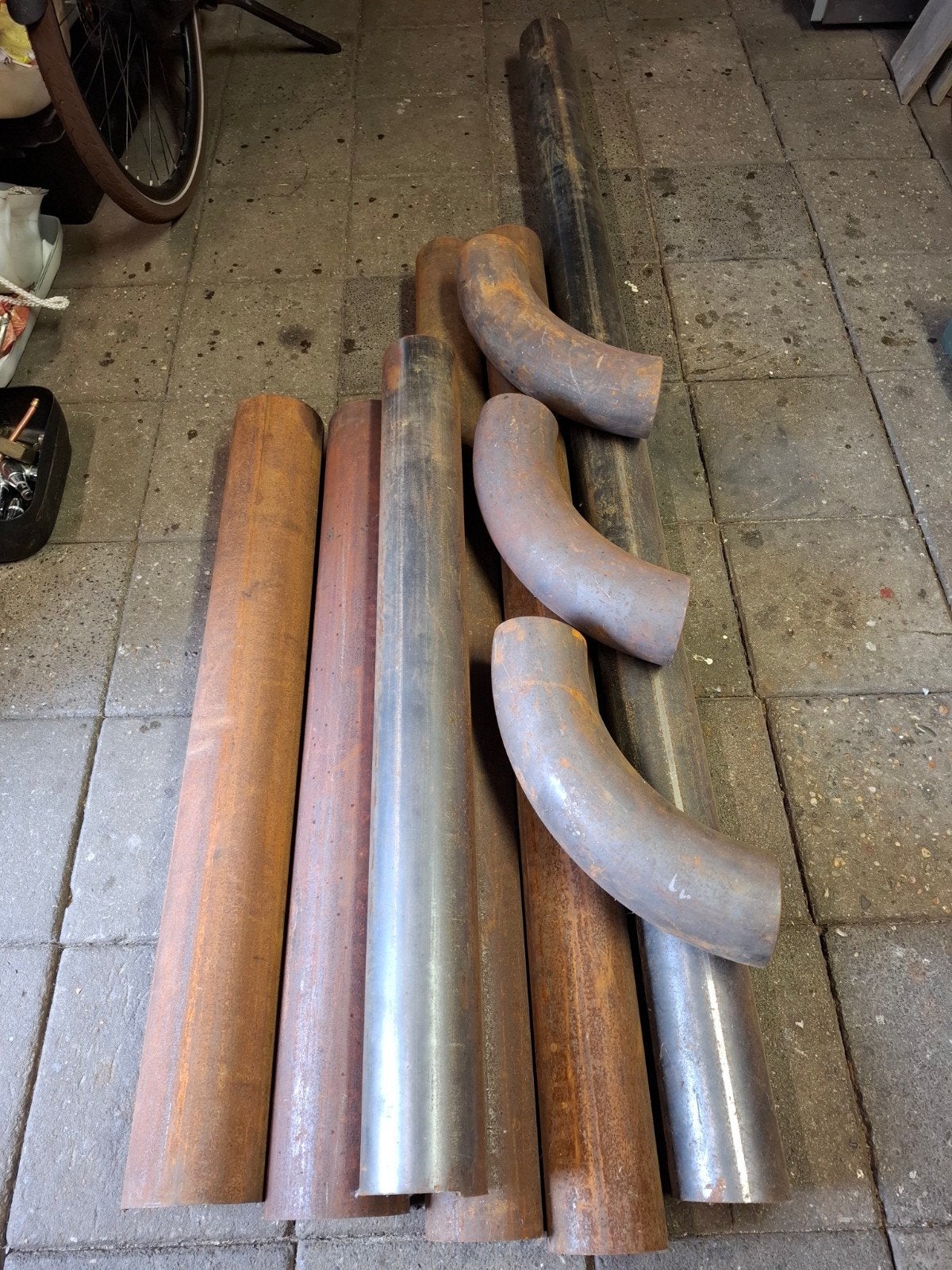 Buitenkachel buis en  bochten, Ophalen