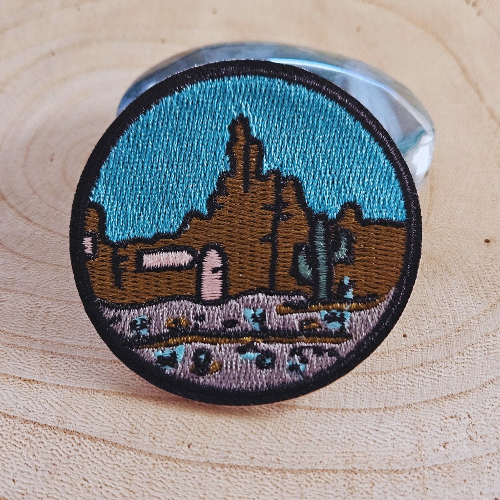 Strijk embleem applicatie Patch woestijn stadje, D, Nieuw, Ophalen of Verzenden, D
