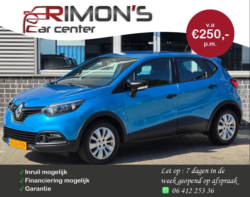 Renault Captur 0.9 TCe Authentique Nap Elke Pakket Trekhaak, Voorwielaandrijving, Gebruikt, Blauw, 49 €/maand