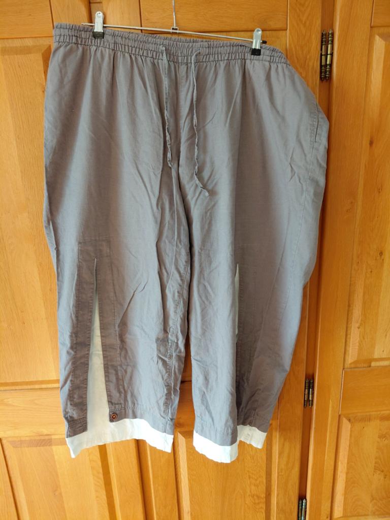 Bonprix Linnen/Katoen Broek Maat 56, Bonprix, Ophalen of Verzenden, Zo goed als nieuw, Beige