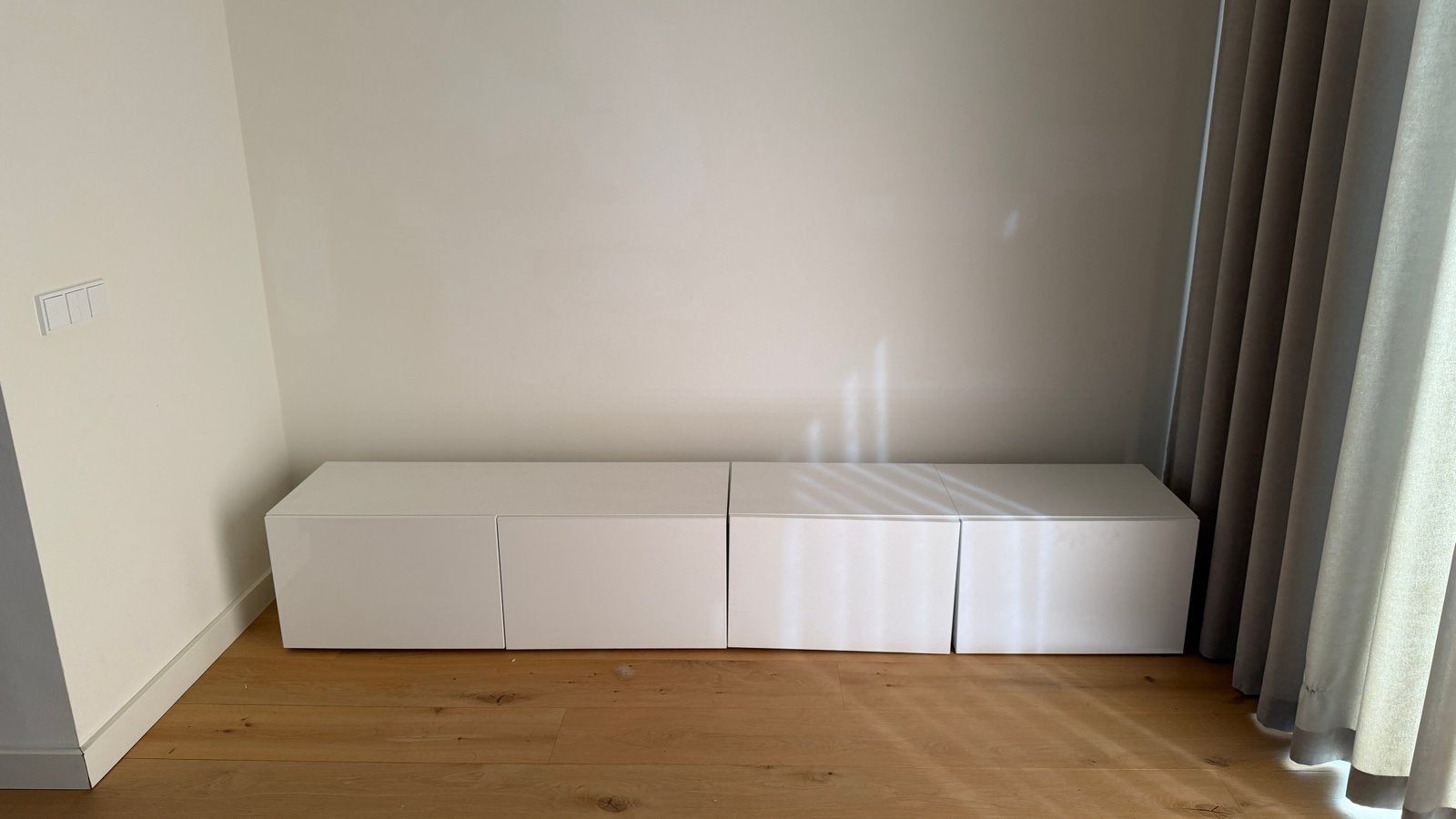 IKEA BESTÅ TV-meubel / dressoir wit 240 cm – 3 delen, Ophalen, 200 cm of meer, Minder dan 100 cm, 25 tot 50 cm