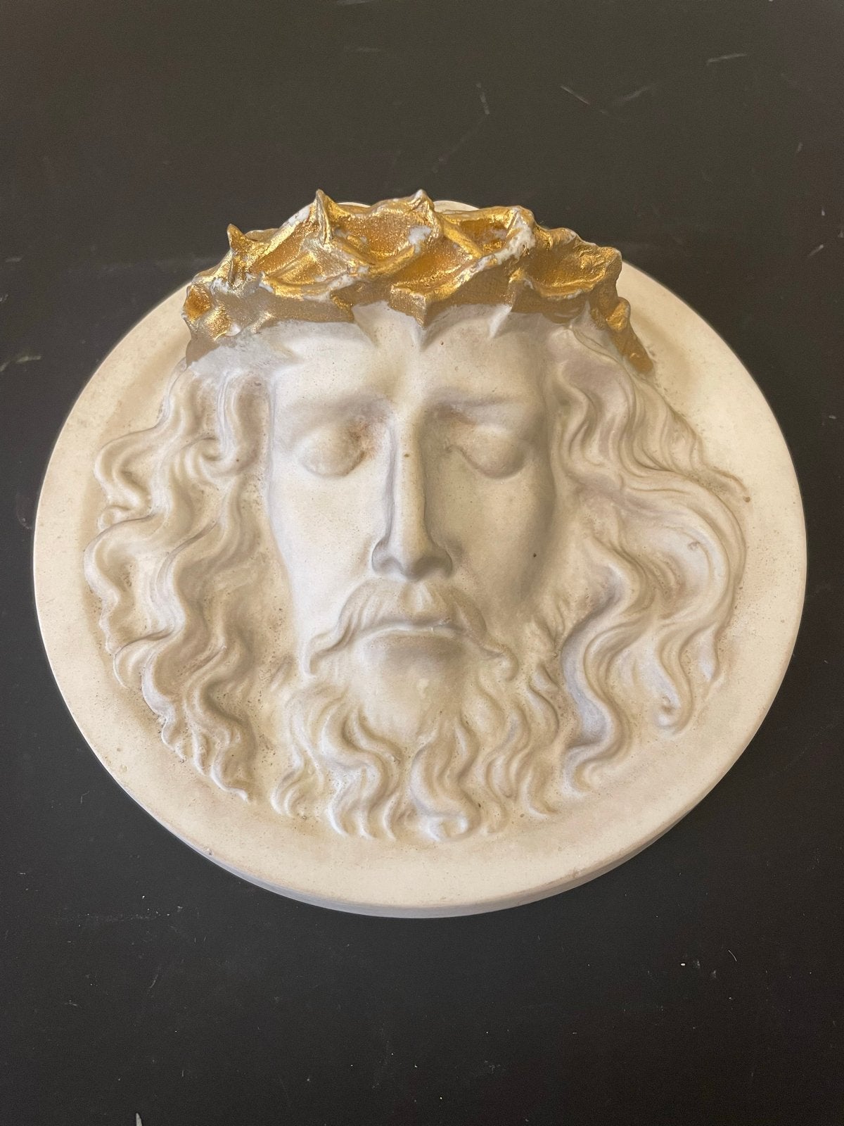 Vintage Jeco Bois-de-Breux Jezus Christus Hoofd Reliëf, Antiek en Kunst, Ophalen of Verzenden