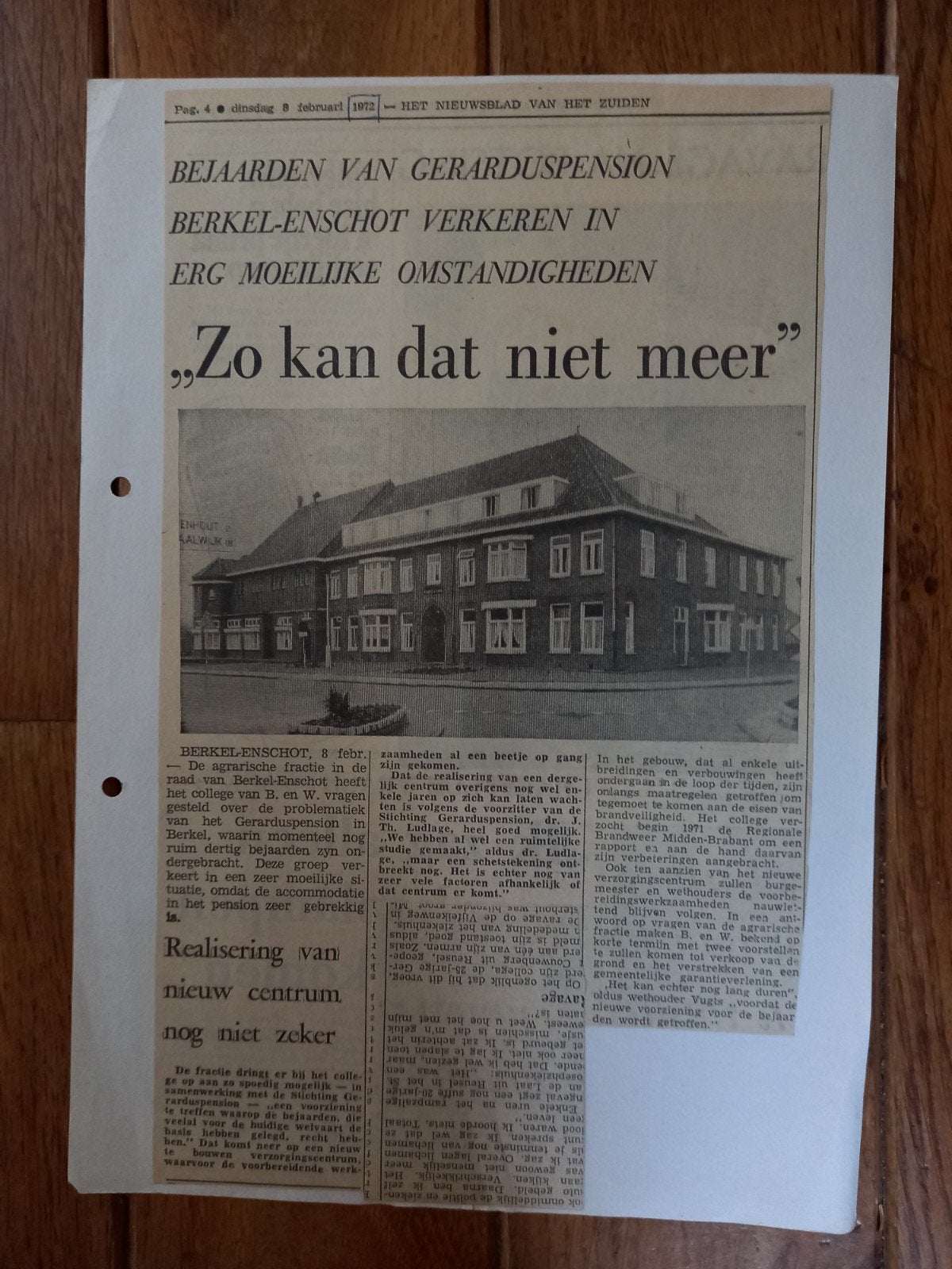 Berkel-Enschot, Ophalen of Verzenden, Knipsel(s)