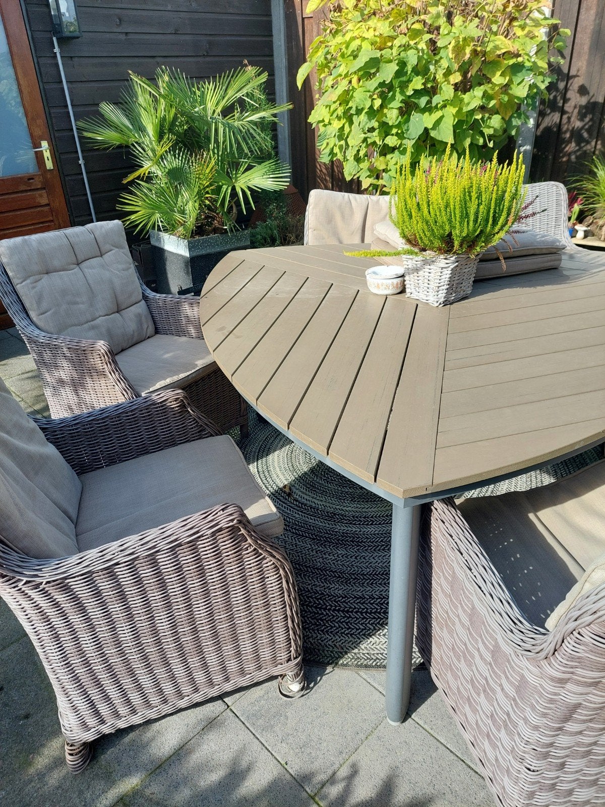 driehoek eettafel met stoelen, Tuin en Terras, Ophalen of Verzenden