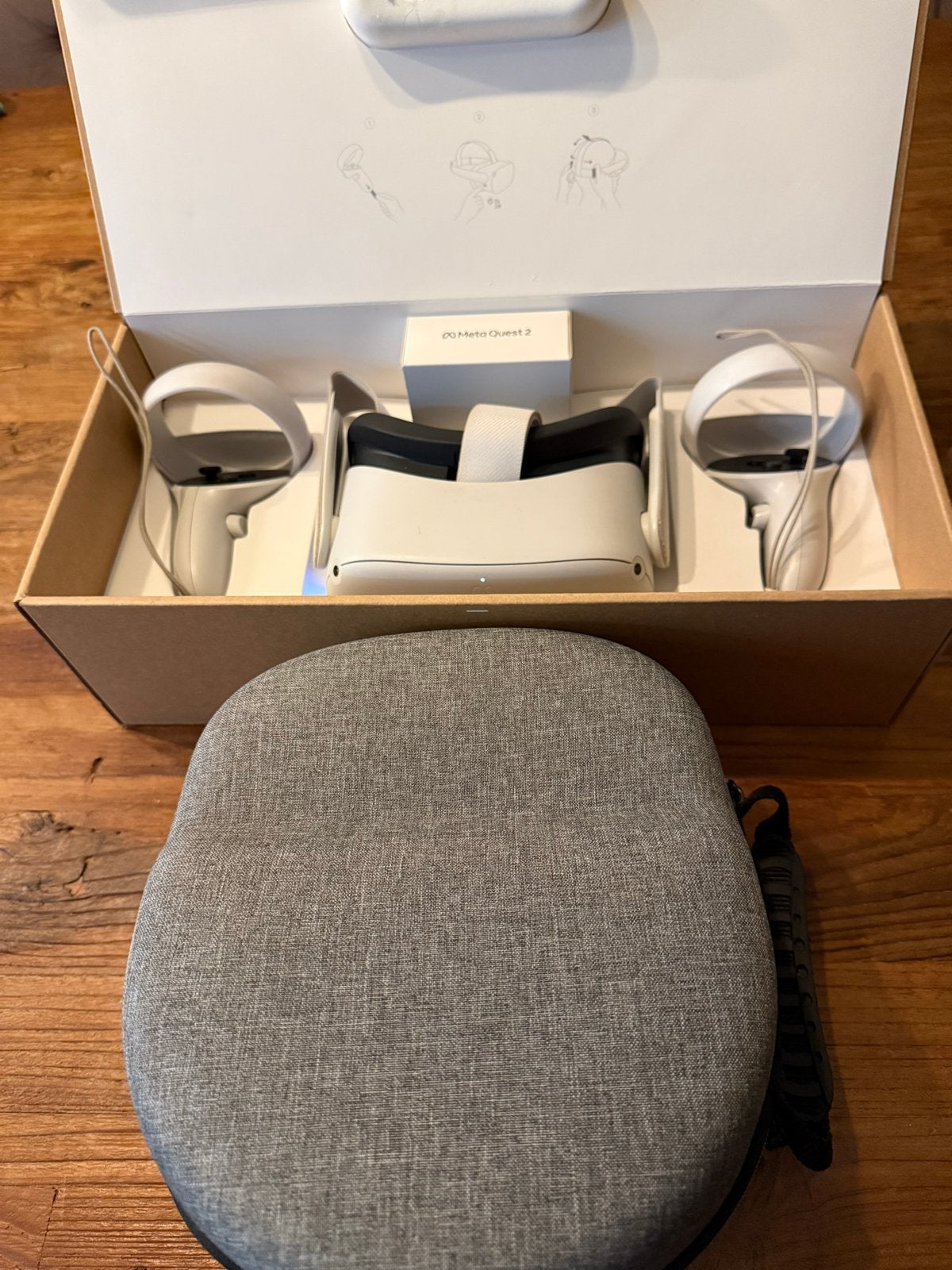 Meta Quest 2 VR-bril 128GB met controllers en case, Ophalen, Gebruikt, VR-bril, Overige platformen