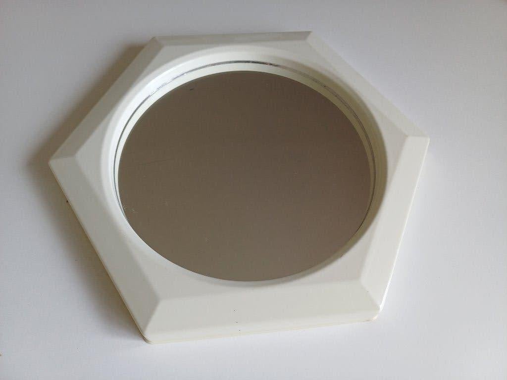 Mooie vintage spiegel met een unieke hexagonale vorm, Huis en Inrichting, Woonaccessoires | Spiegels, Minder dan 50 cm, Gebruikt
