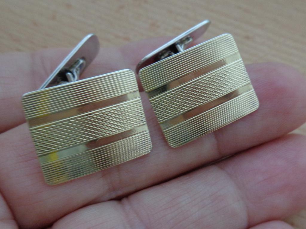antiek zilveren vergulde manchtknopen [867], Verzenden, Zilver, Manchetknopen, Verguld