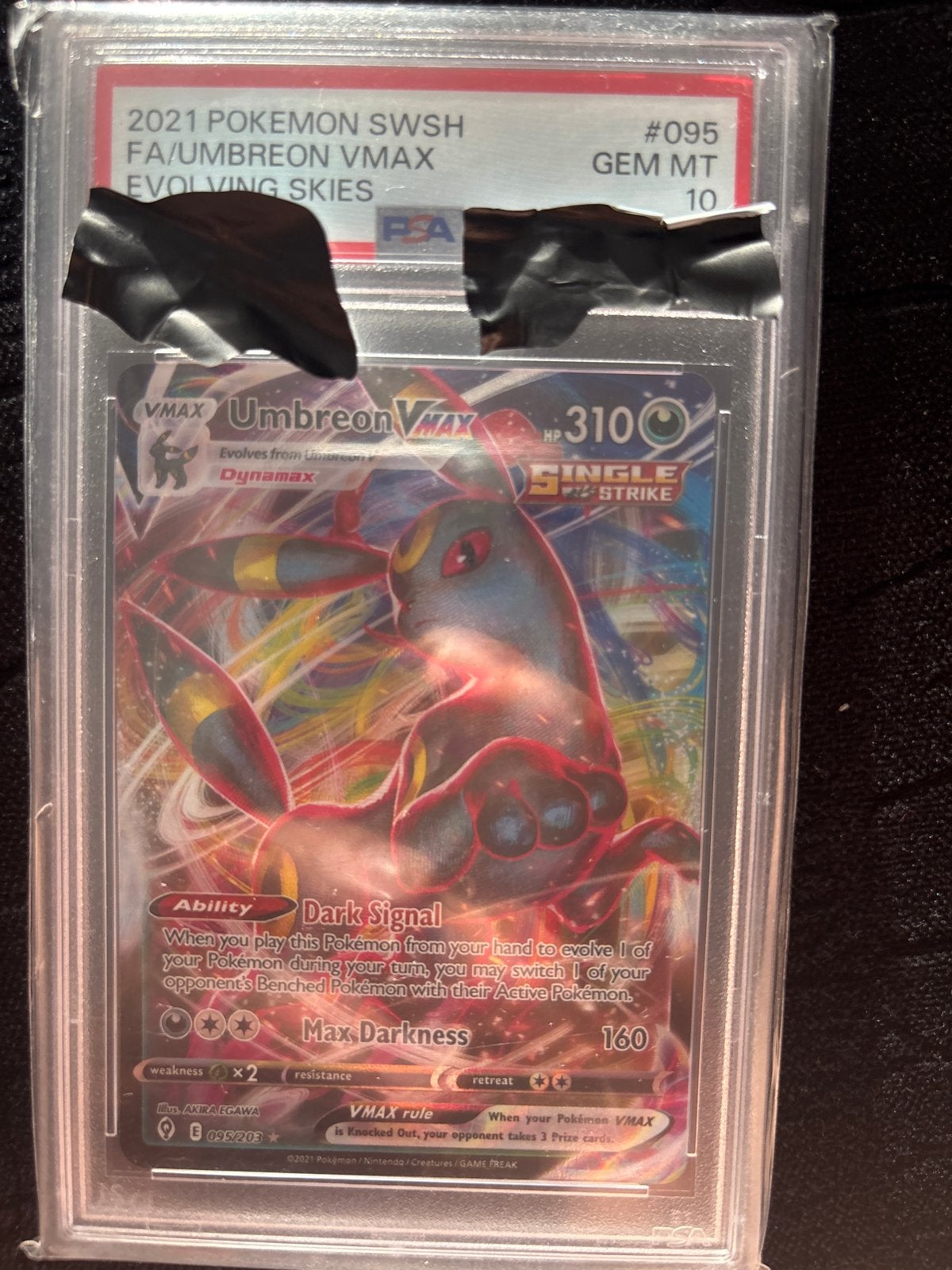 Umbreon VMAX Evolving Skies PSA 10 GEM MT Pokémon Kaart, Ophalen of Verzenden, Nieuw, Losse kaart