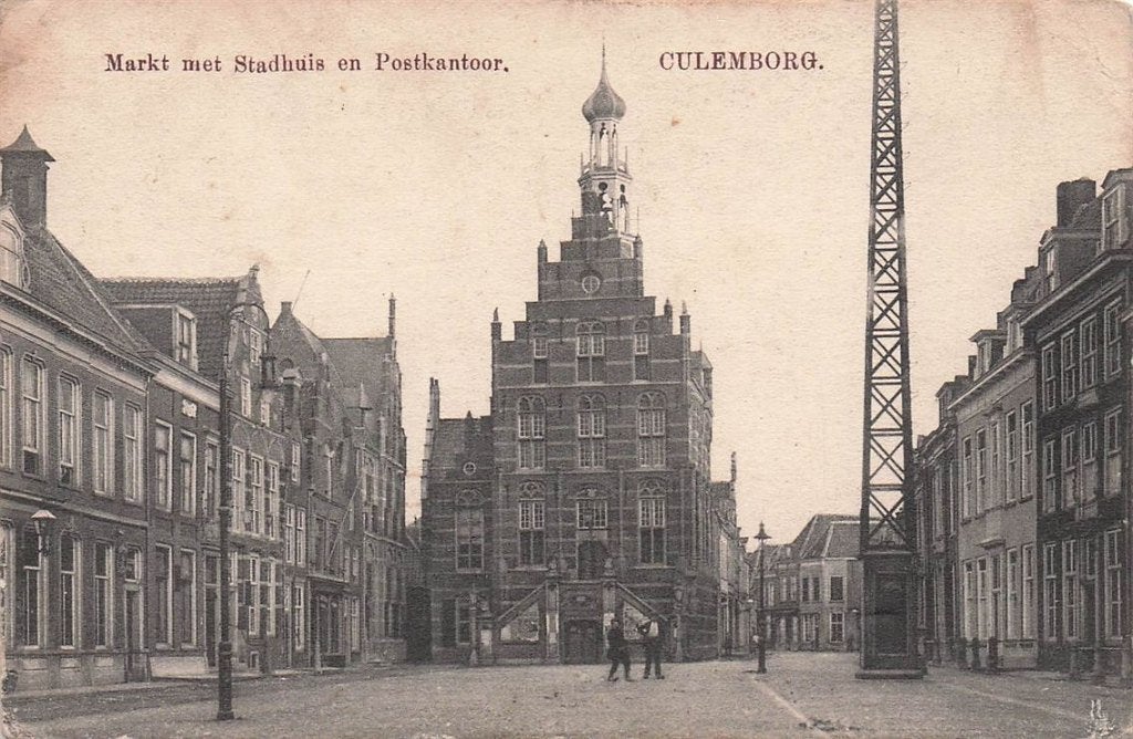 702-345-055 Markt Met Stadhuis En Postkantoor Culemborg, Verzenden, Voor 1920, Gelderland