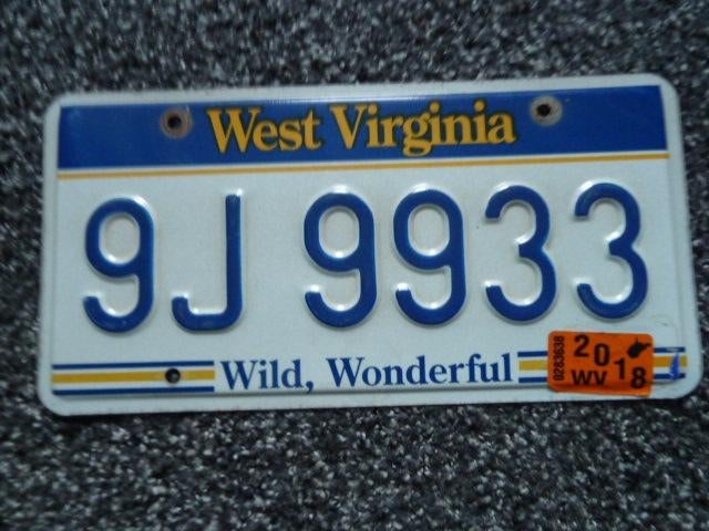 Kentekenplaat licenseplate West Virginia 1 USA, Verzenden, Gebruikt, Auto's