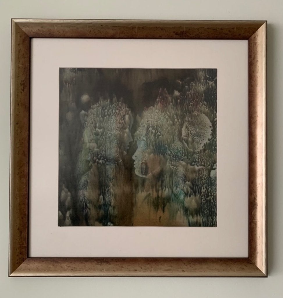 Schilderij van Zura Kalanda "Liefdeskoppel", Ophalen of Verzenden, Surrealisme, Ingelijst, Portret of Personen