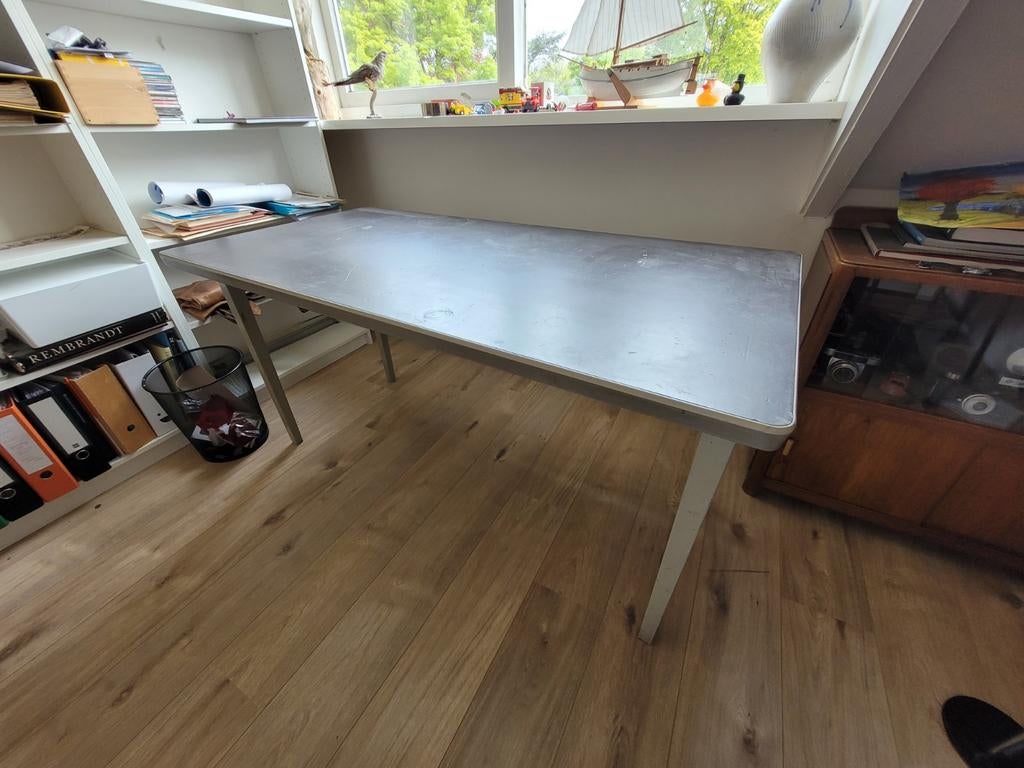 Industriële Werktafel/Bureau - Gispen Stijl - Gebruikt, Ophalen, Gebruikt, Metaal, Industrieel