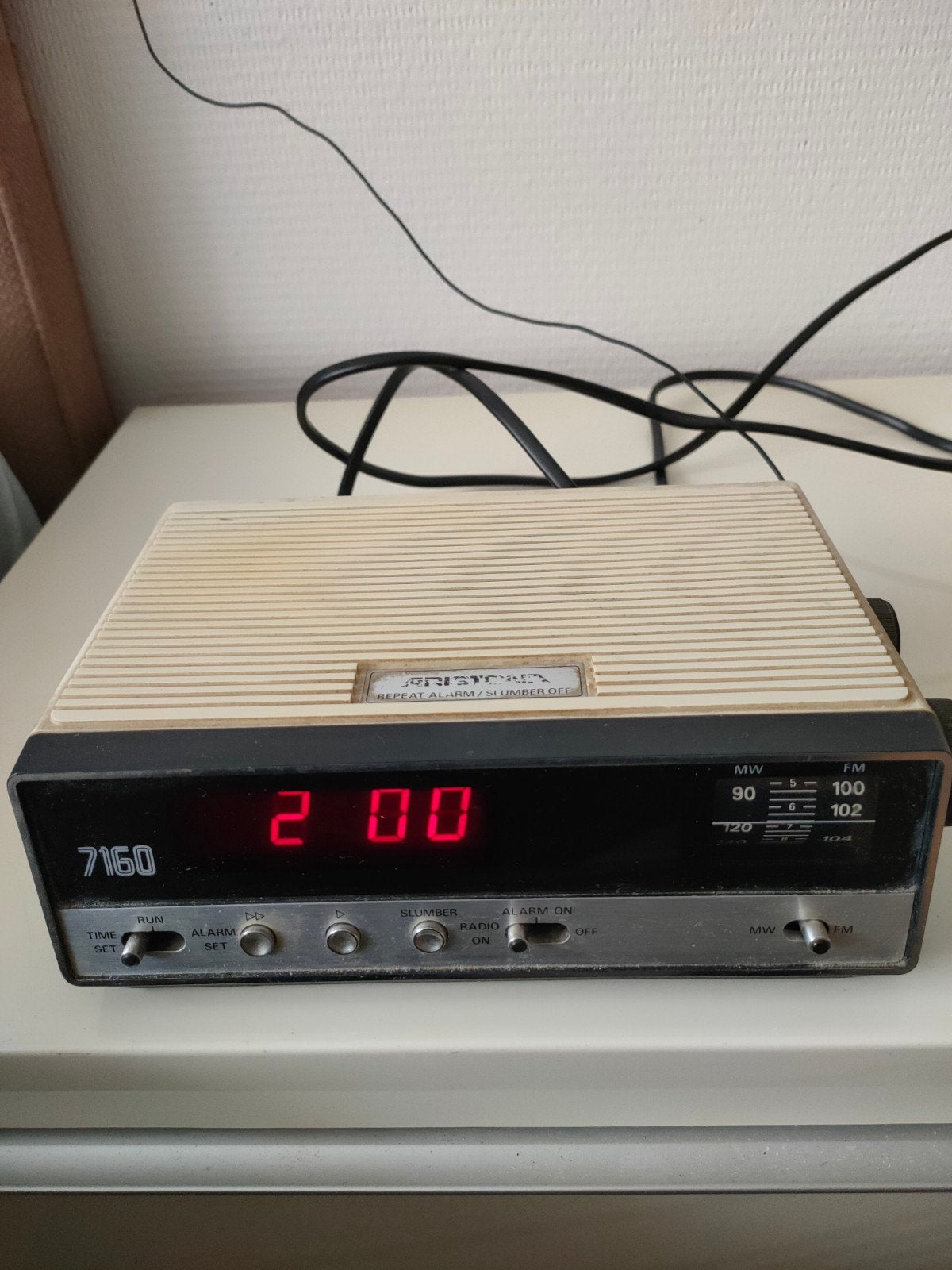 Vintage Wekker klok radio Aristona digitaal, Ophalen, Gebruikt