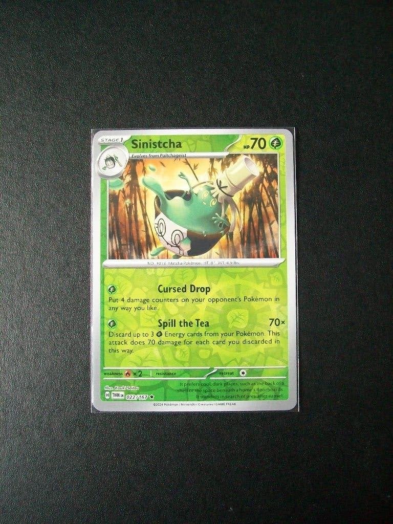 3875. Nieuwe Pokemon Kaart holofoil SINISTCHA HP70 (022/167), Verzenden, Nieuw, Losse kaart, Foil