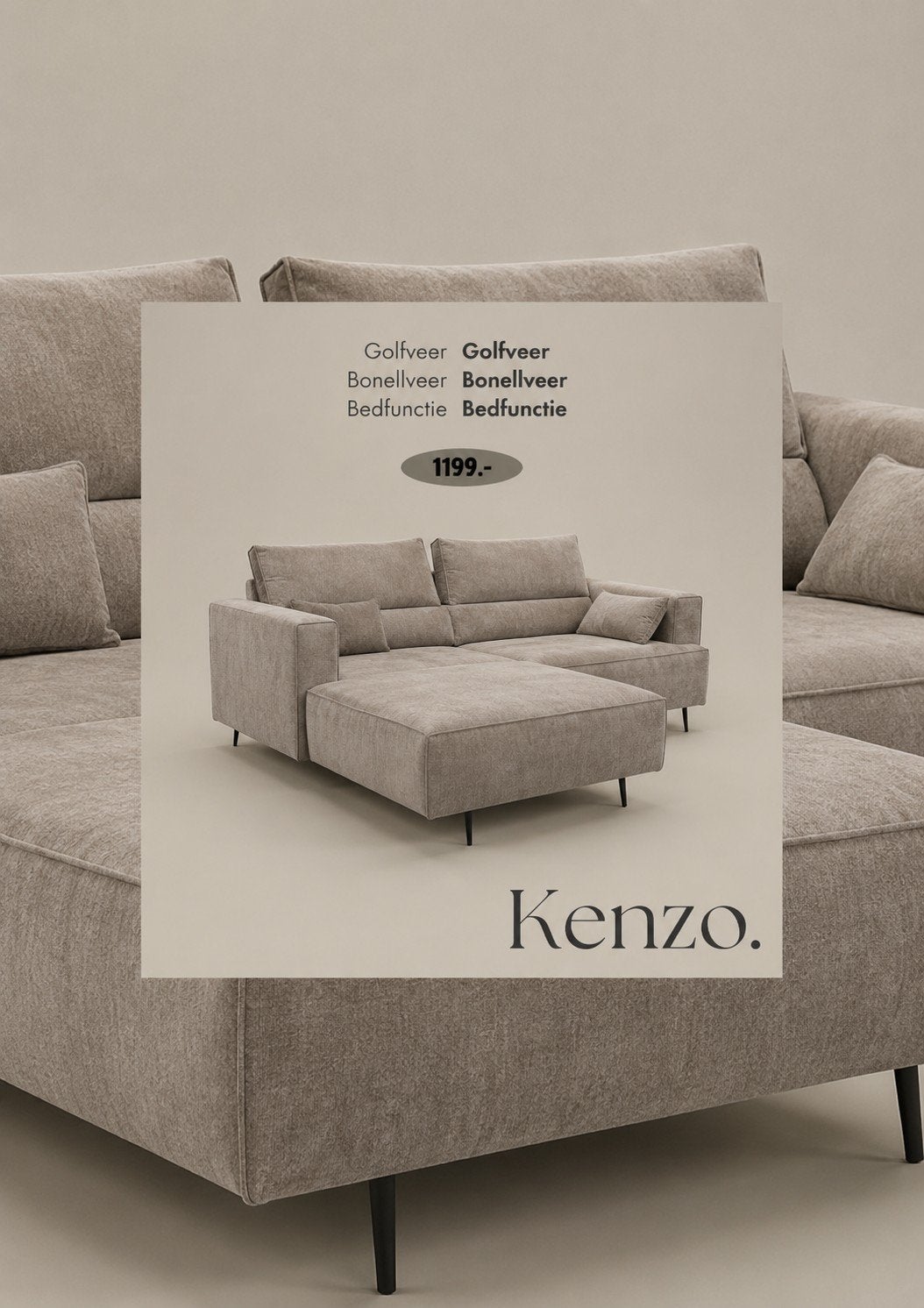 Gloednieuwe hoekbank kenzo, Ophalen, 125 cm of meer, 125 cm of meer, Home Friesland