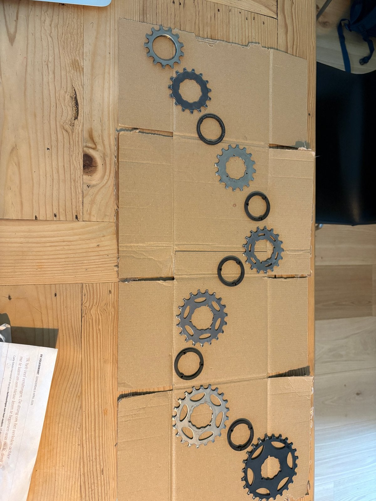 Shimano 7-speed UG cassette 13-15-16-17-19-21-24, Gebruikt, Staal, Ophalen of Verzenden, Derailleur of Ketting