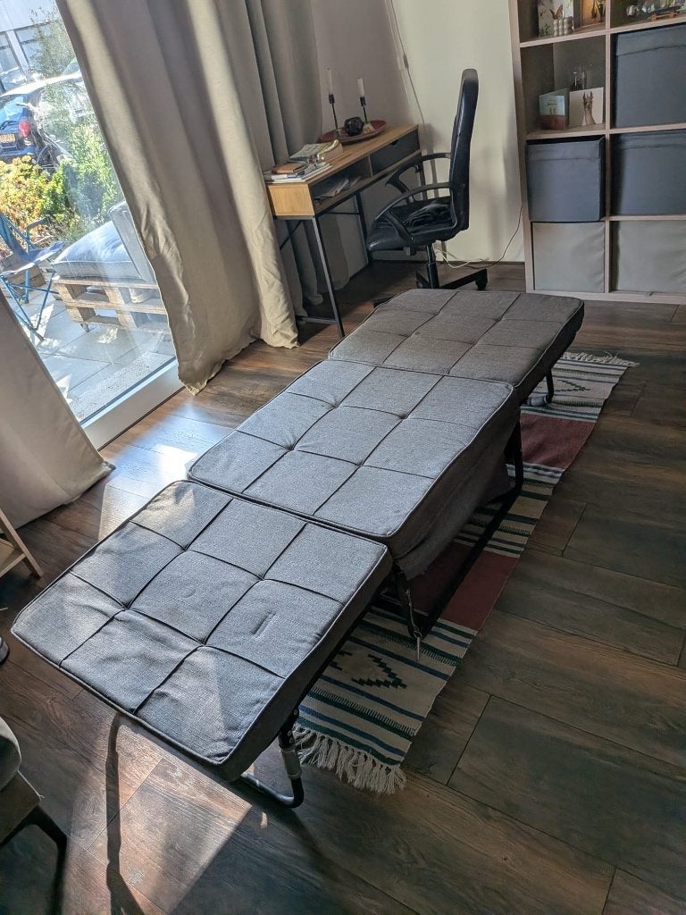 Homcom klapbed met matras, Ophalen, Eenpersoons, 190 cm of minder, Zo goed als nieuw