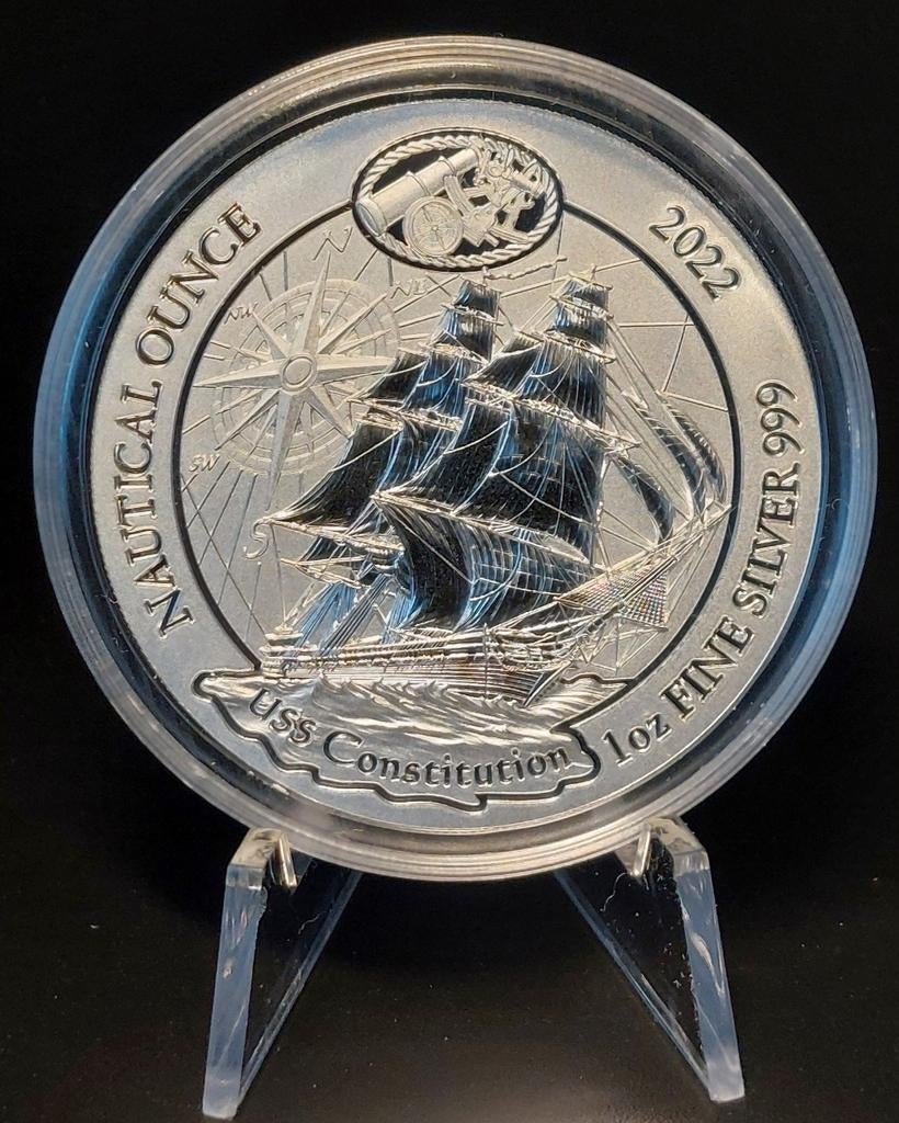 Zilveren munt 1 oz - USS Constitution 2022, Verzenden, Losse munt, Zilver