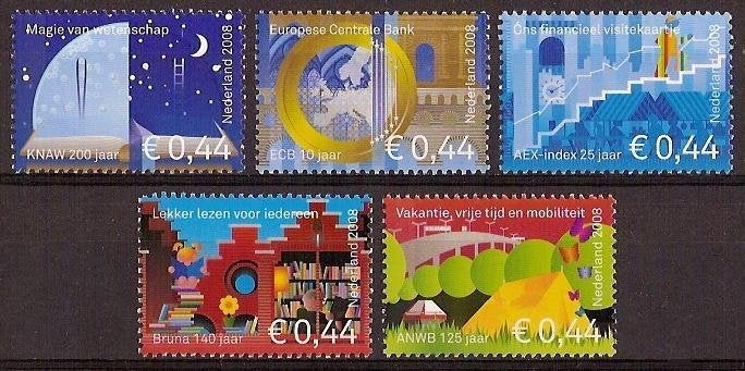 Nederland NVPH nr 2571/5 postfris Jubilea 2008, Ophalen of Verzenden, Na 1940, Postfris