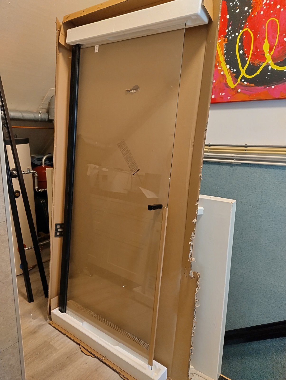 Douchedeur Helder Gehard Glas met Montage Materialen, Doe-het-zelf en Verbouw, Ophalen, Nieuw, Glas, Binnendeur