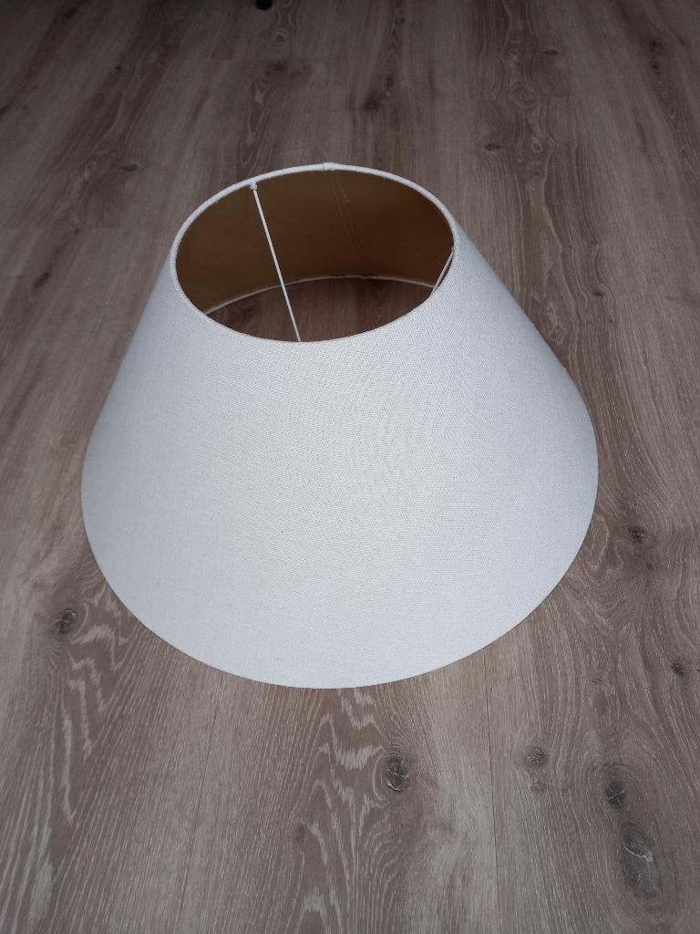 Lampenkappen van linnen kleur ecru (2 stuks), Ophalen, Gebruikt, Rond, Minder dan 25 cm