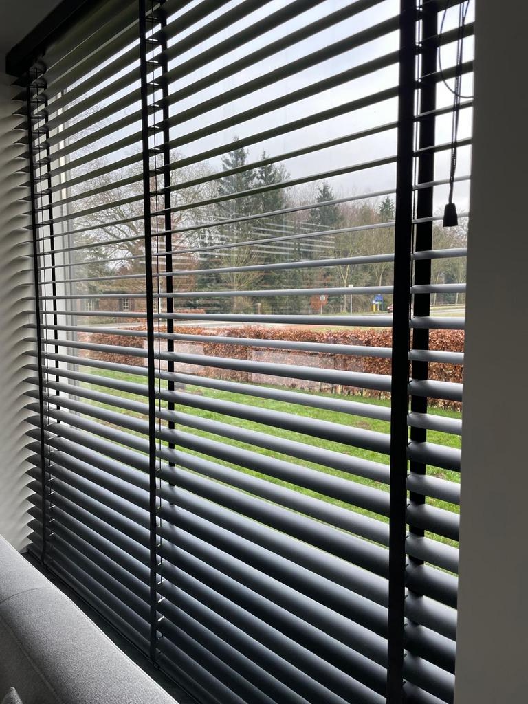 2 x Alu jaloezieën vrijhangend 50 mm - Carbon (1398x1496mm), Ophalen, Zo goed als nieuw, Grijs