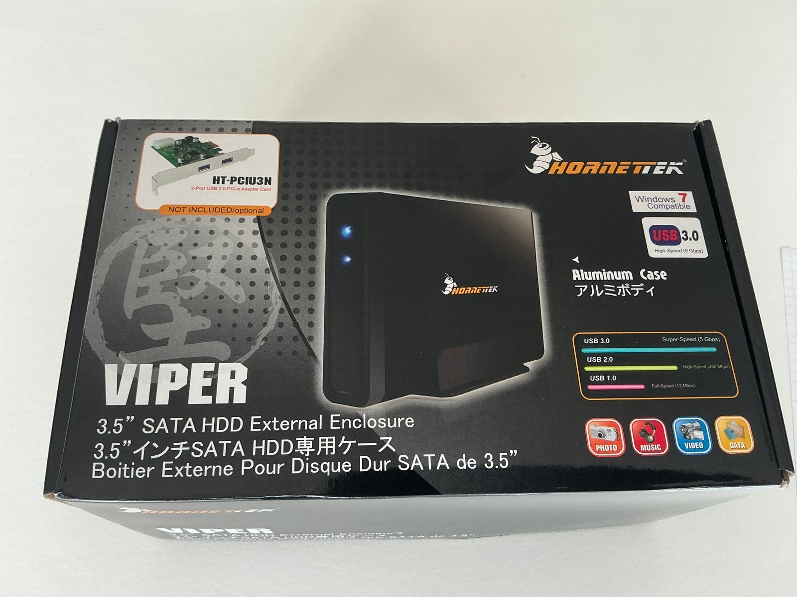 Hornettek 3,5” SATA HDD externe harddisk behuizing USB 3.0, Computers en Software, Ophalen of Verzenden, Zo goed als nieuw, Desktop