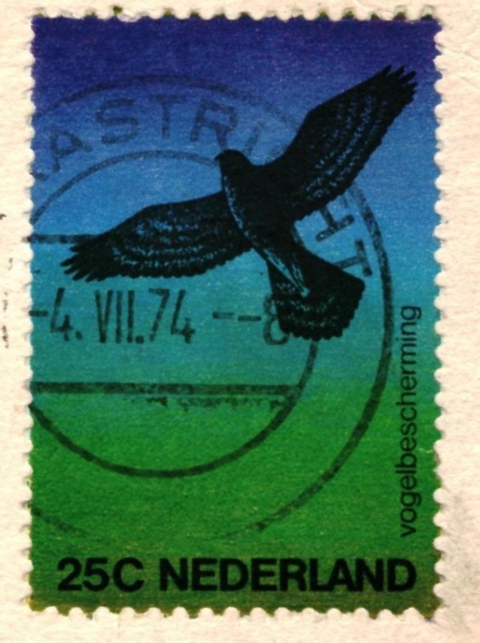 988446 Valkenburg 1974 Limb _ mooie zegel Vogelbescherming, Verzamelen, Ophalen of Verzenden, 1960 tot 1980, Gelopen, Limburg