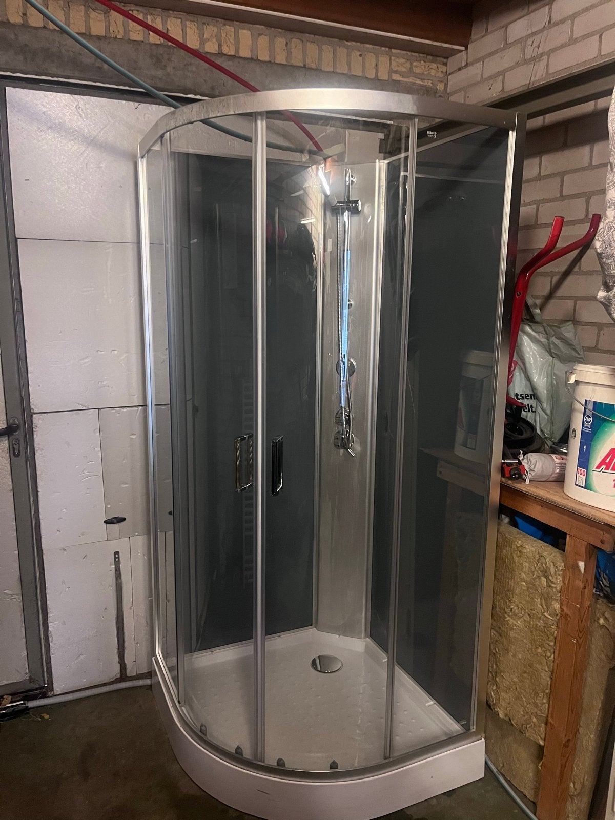 Douchecabine met boiler - Compleet en functioneel, Ophalen, Gebruikt, Glas, Douche