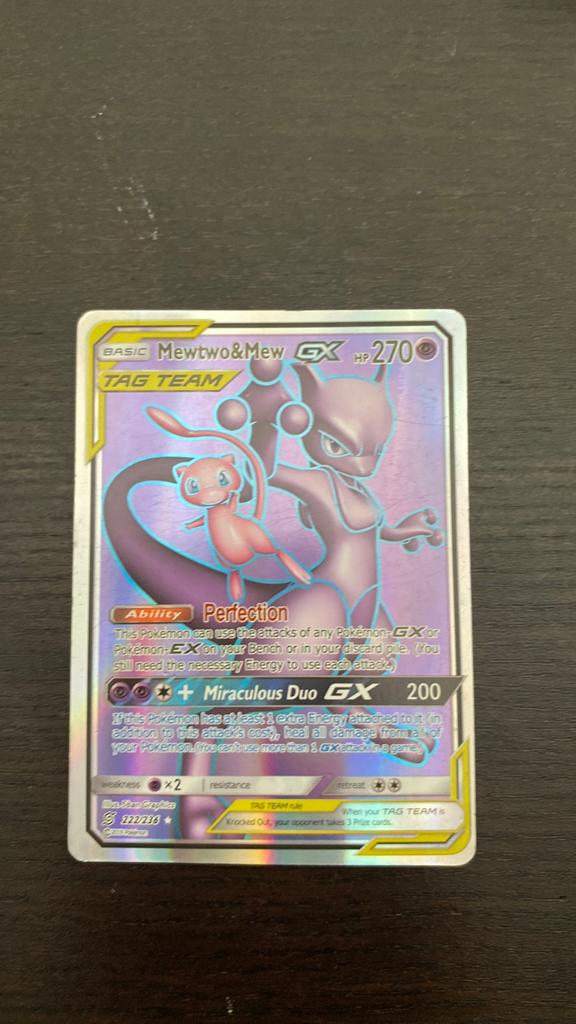 Pokemon kaart: mewtwo&mew GX, Ophalen of Verzenden, Nieuw, Losse kaart, Foil