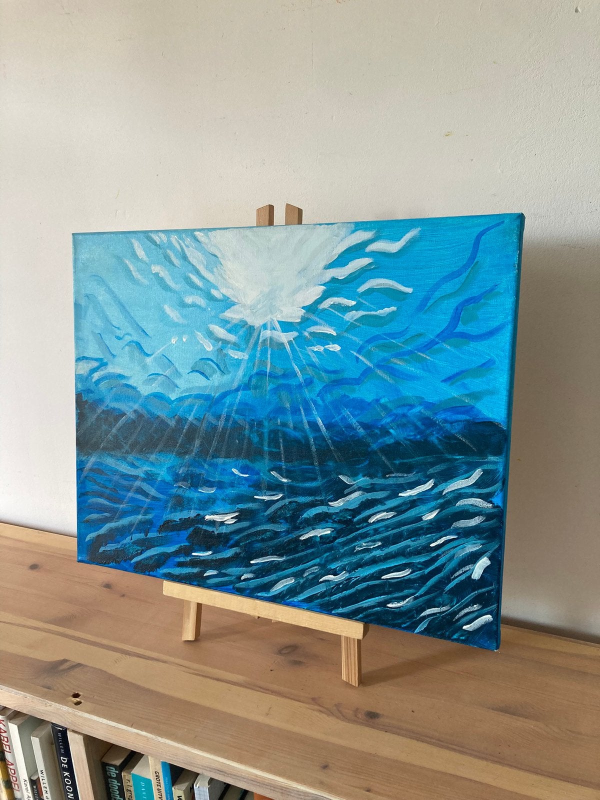 Abstract schilderijtje, Ophalen