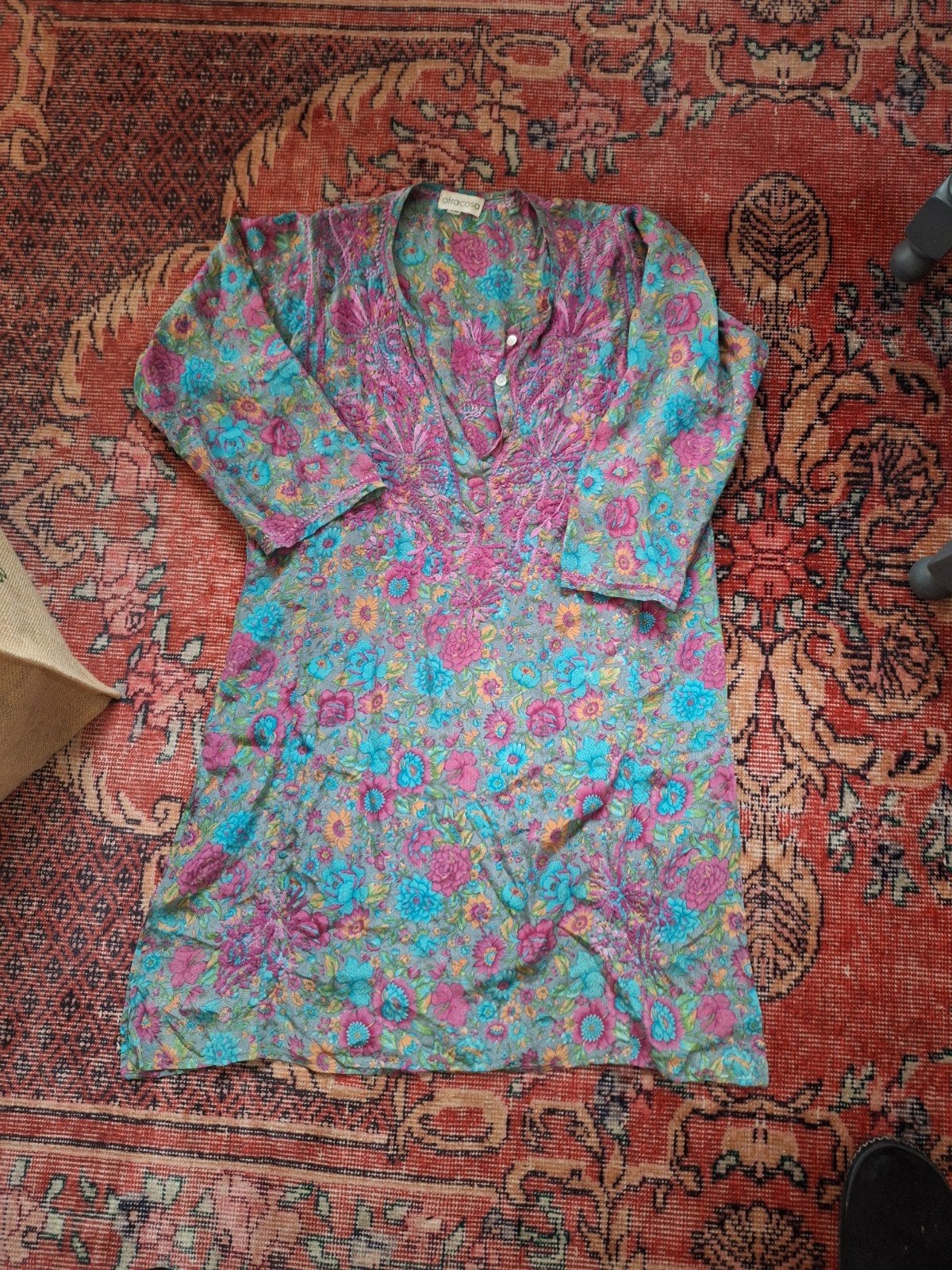 Otracosa zijden tuniek, Kleding | Dames, Jurken, Ophalen of Verzenden, Zo goed als nieuw, Roze, Boven de knie
