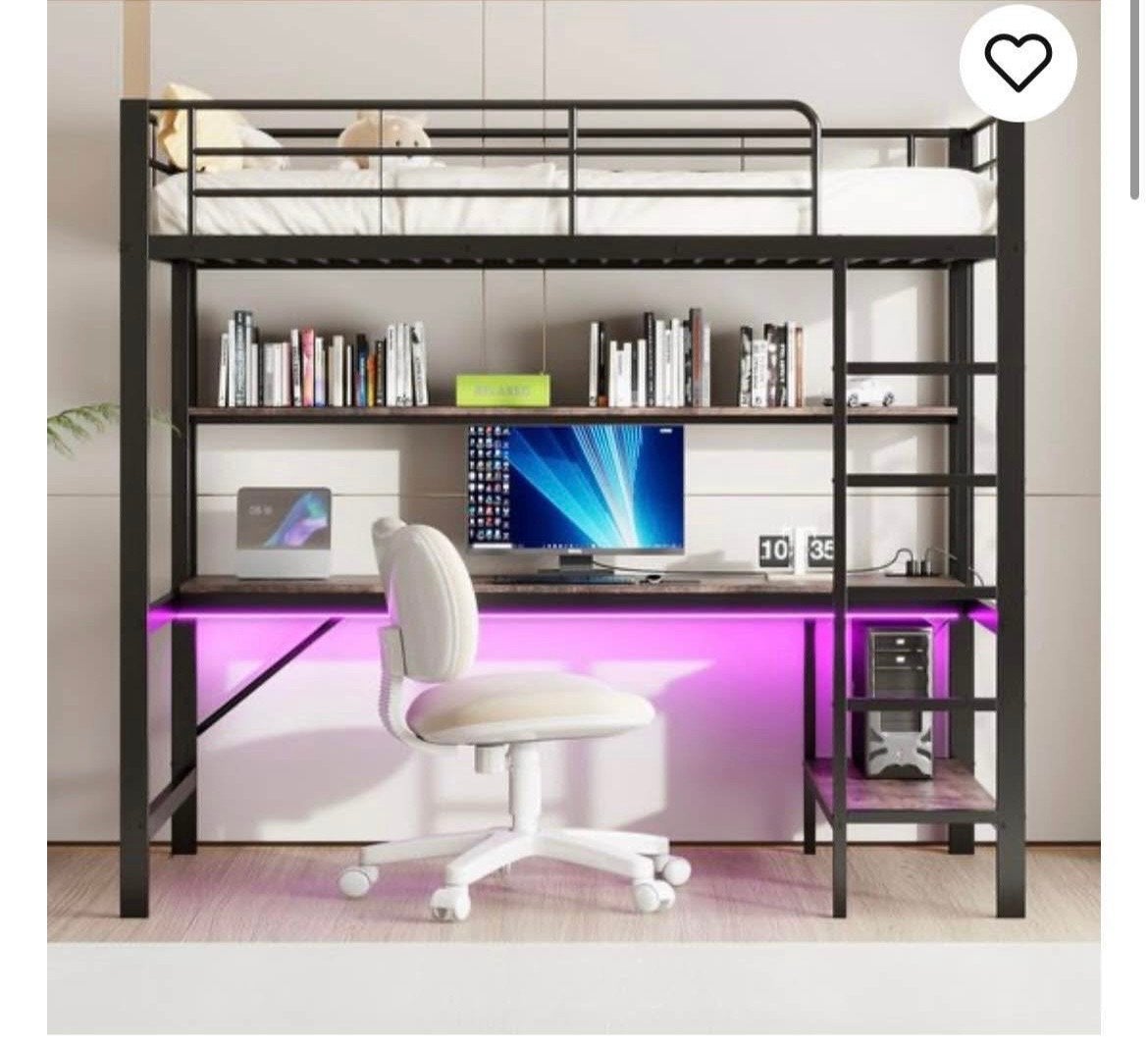 Stapelbed met bureau en opbergruimte, Huis en Inrichting, Slaapkamer | Stapelbedden en Hoogslapers, Gebruikt, Stapelbed, 90 cm