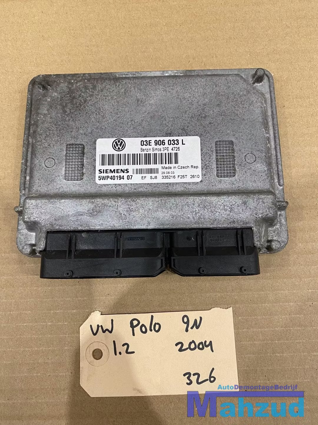 VW POLO 9N 1.2 ECU Motormanagement 2001-2009 03E906033L, Auto-onderdelen, Elektronica en Kabels, Gebruikt, Volkswagen, Volkswagen AG
