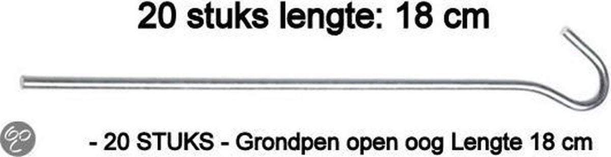 Travellife Grondpen - Open Oog - 10 stuks - 18 cm - Aluminiu, Ophalen of Verzenden, Nieuw